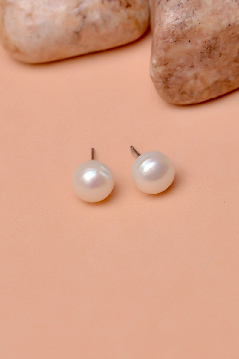 Daily Wear White Ear Studs