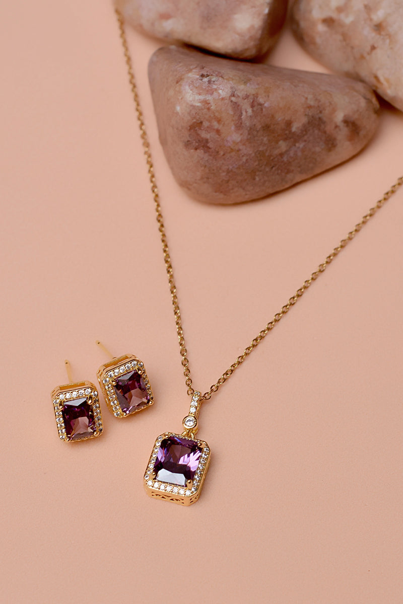 Daily Wear Purple Locket set