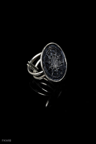 Size 10 Party Wear Black Ring