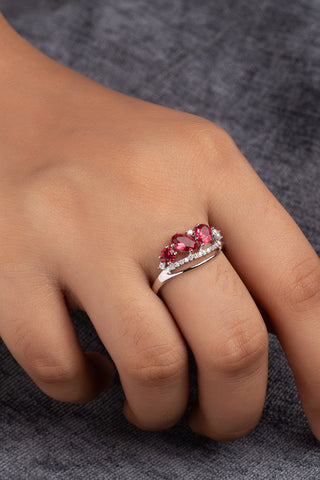 Size 8 Party Wear Pink Ring