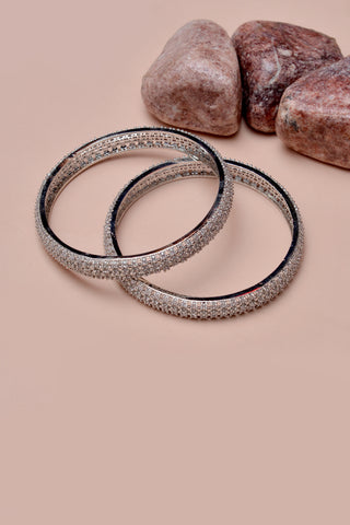 Size 2-4 Party Wear Silver Bangles
