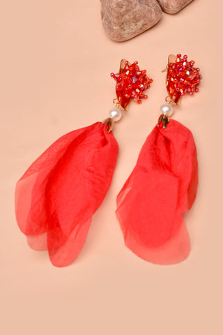 Party Wear Red Earrings