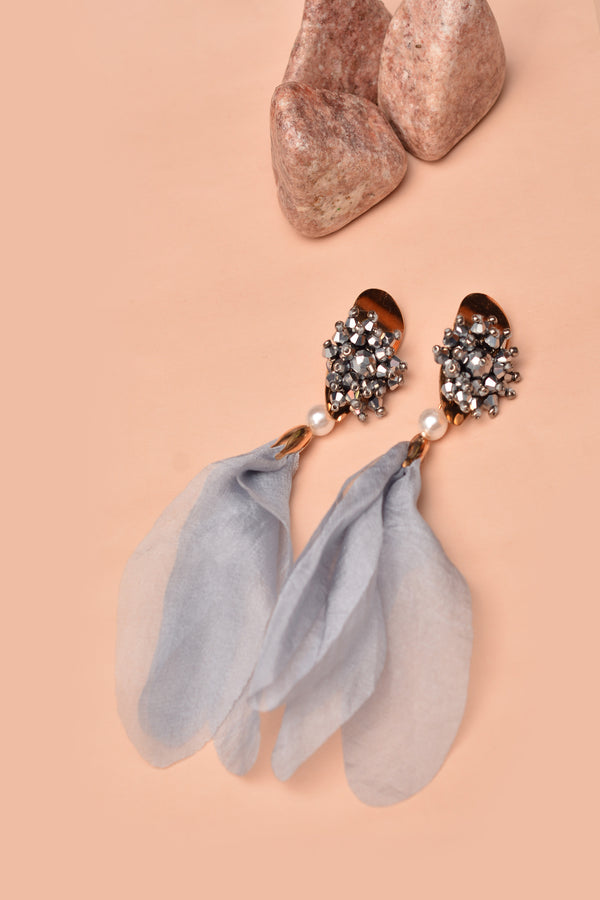 Party Wear Gray Earrings