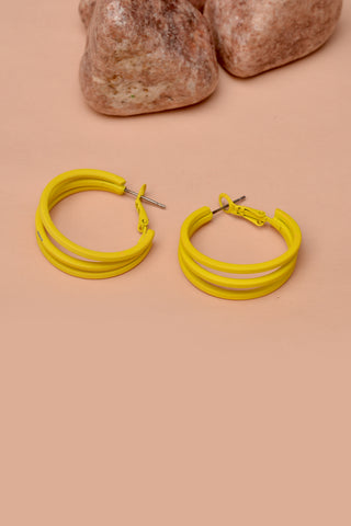 Party Wear Yellow Earrings