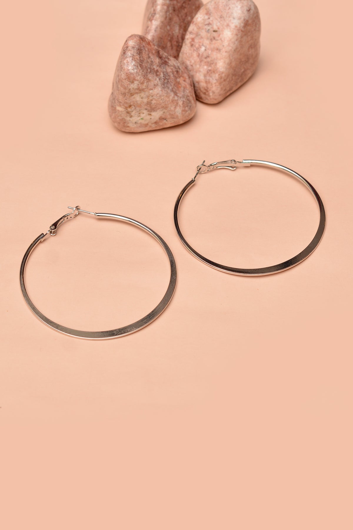 Party Wear Silver Ear Hoops
