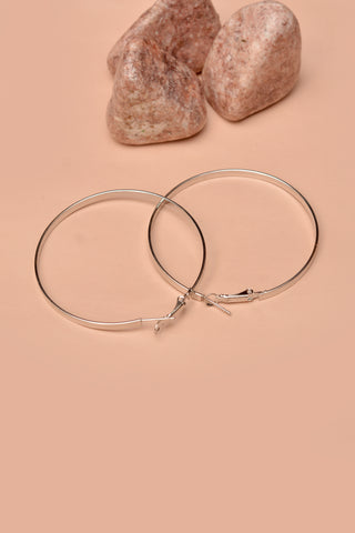 Party Wear Silver Hoop Earrings