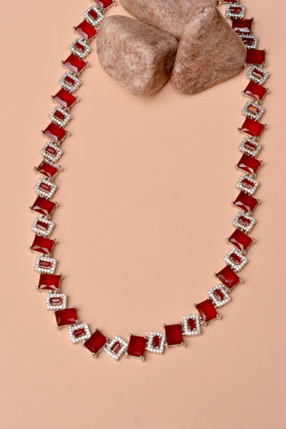 Party Wear Red Necklace