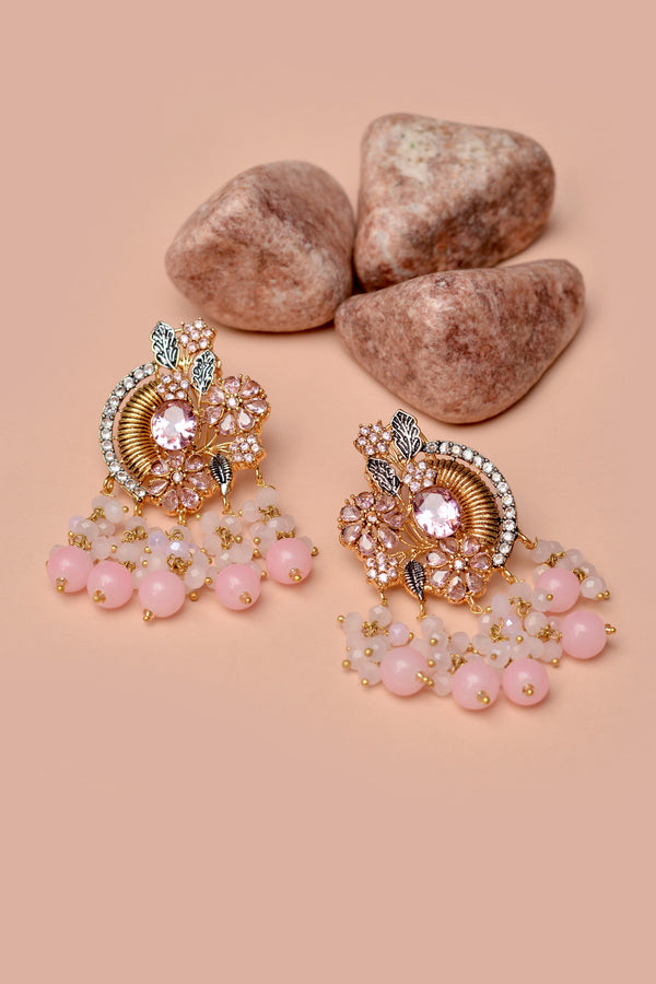 Party Wear Pink Earrings