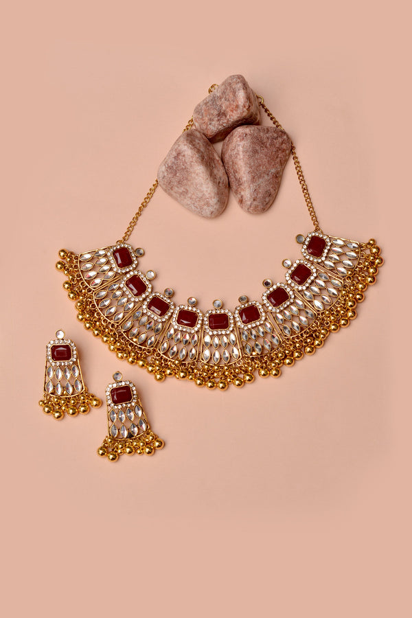 Party Wear Red Choker Necklace