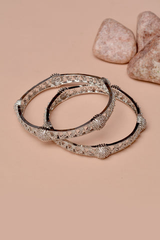 Size 2-8 Party Wear Silver Bangles