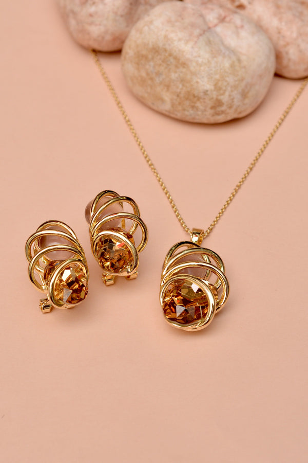 Party Wear Champagne Locket Set