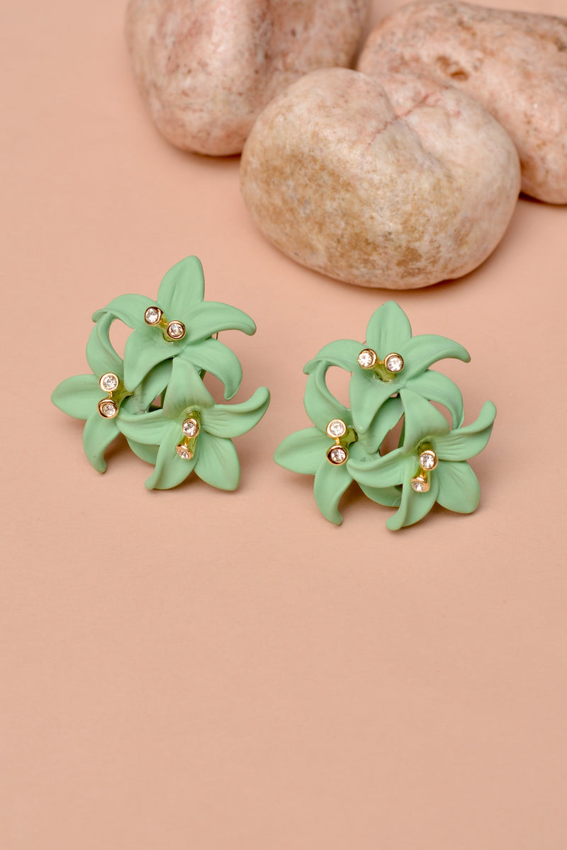 Party Wear Green Earrings