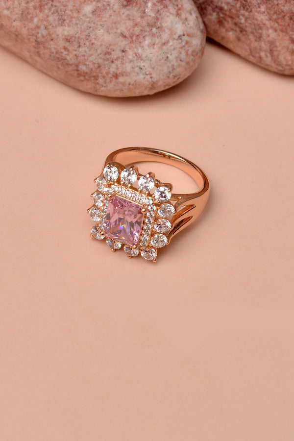 Size 8 Party Wear Pink Ring