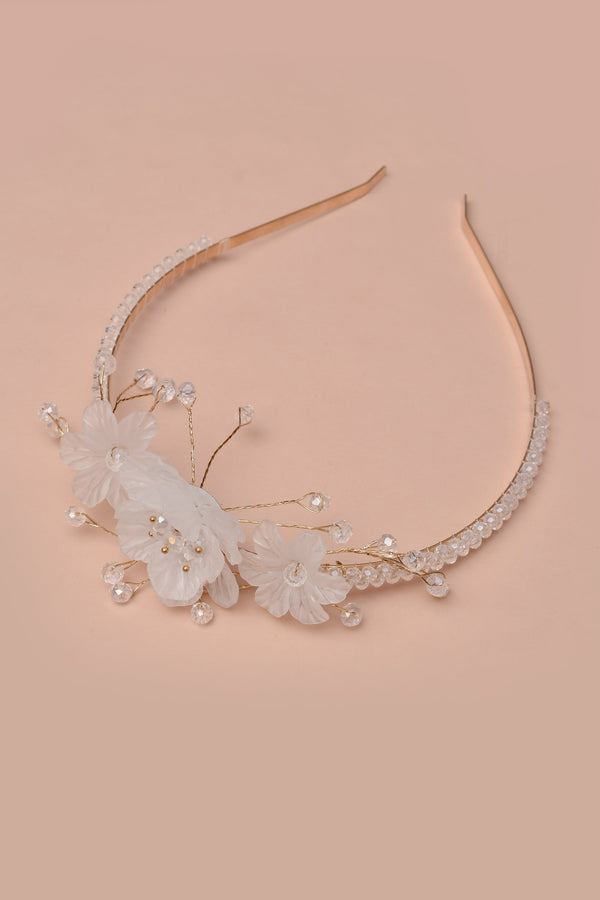 Party Wear White Golden Hair Accessories