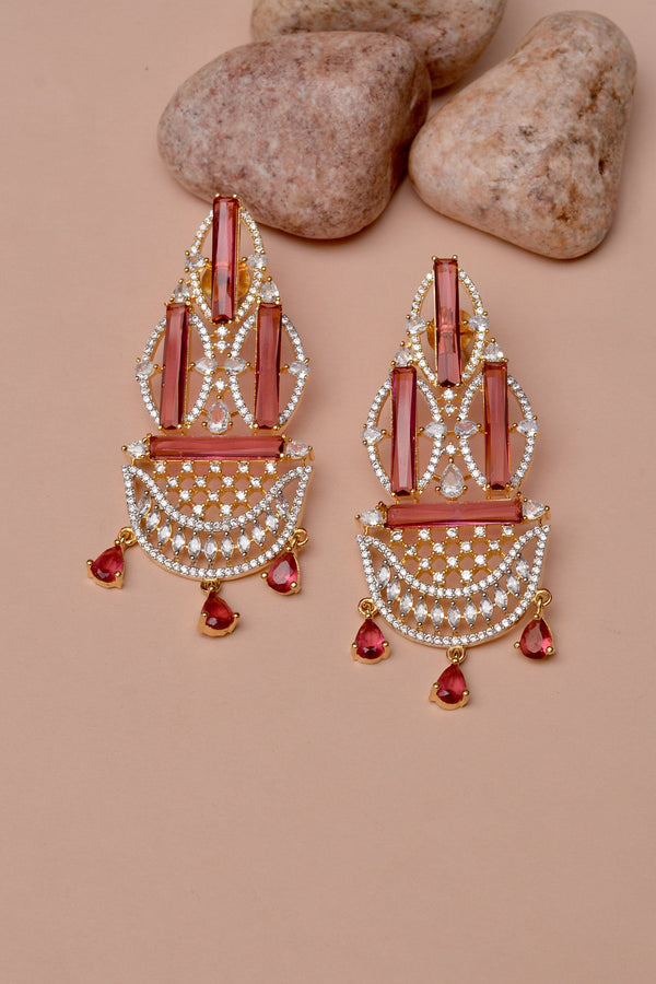 Party Wear Pink Earrings