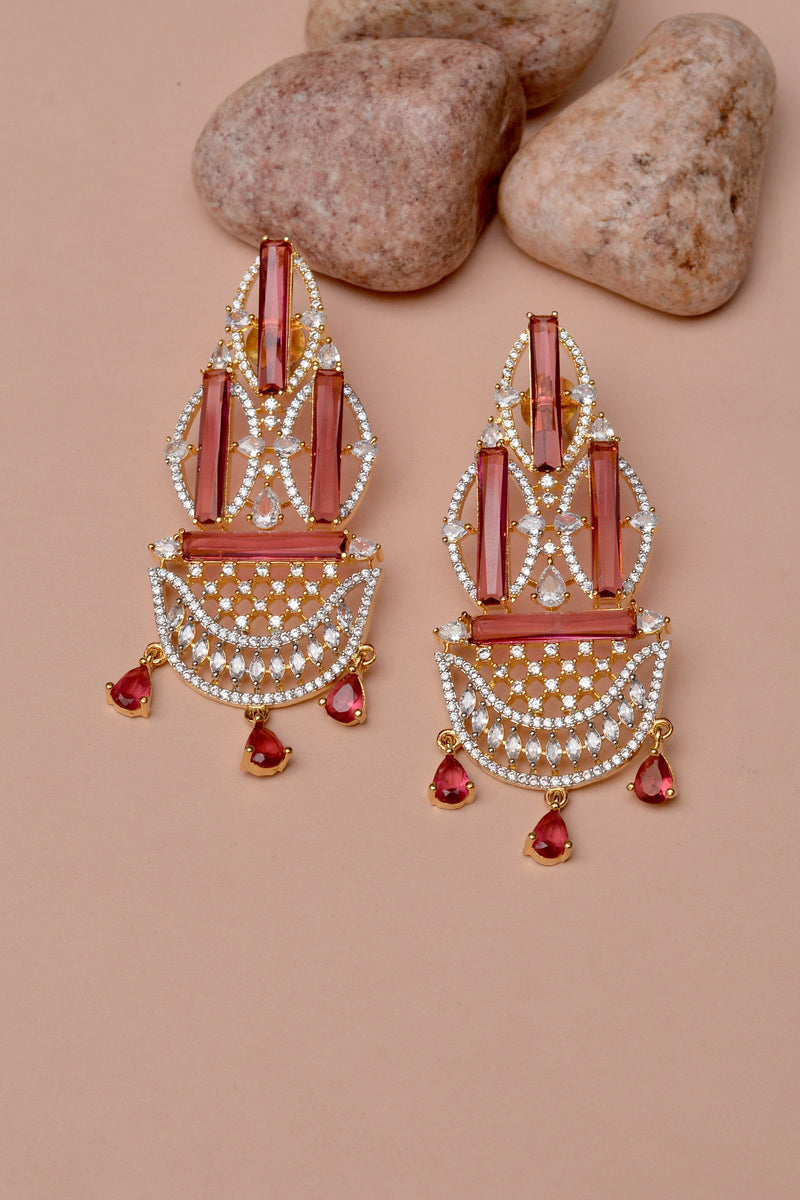 Party Wear Pink Earrings