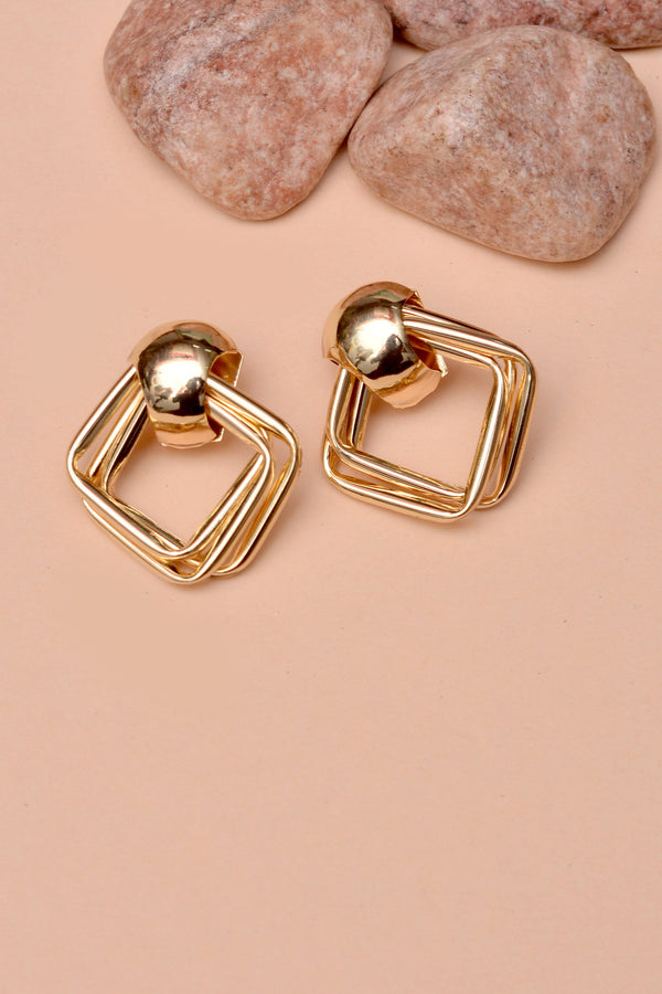 Party Wear Golden Earrings