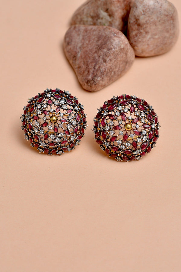 Party Wear Red Earrings