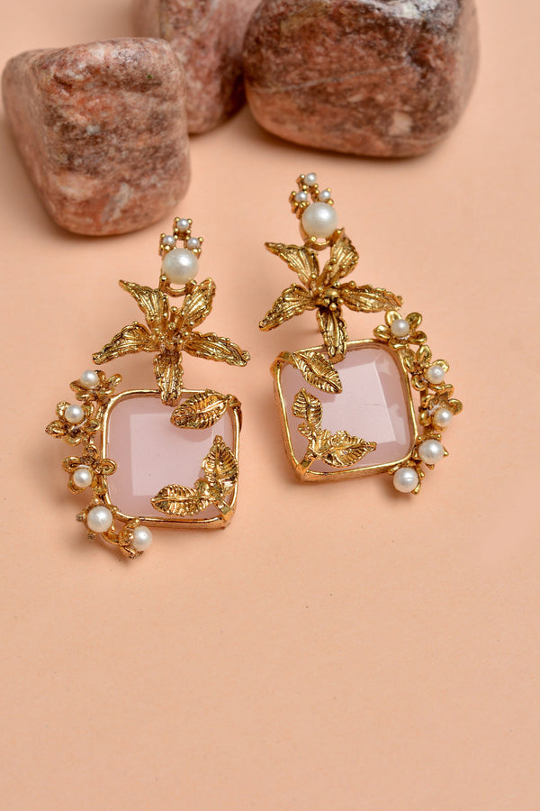 Party Wear Pink Earrings