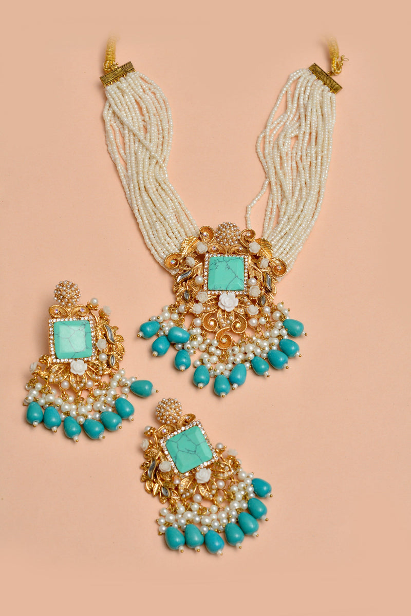 Party Wear Blue Choker Necklace