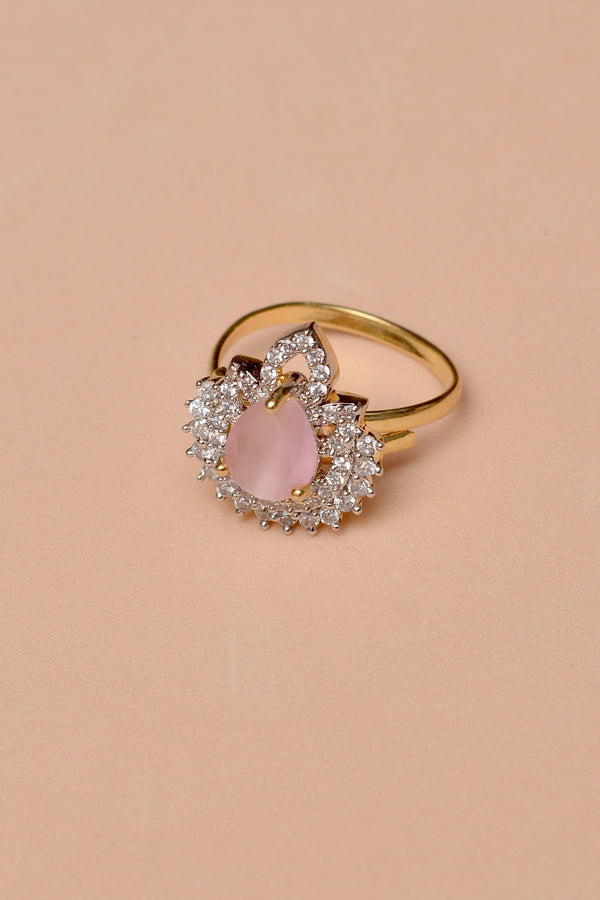 Size 0 Party Wear Pink Ring