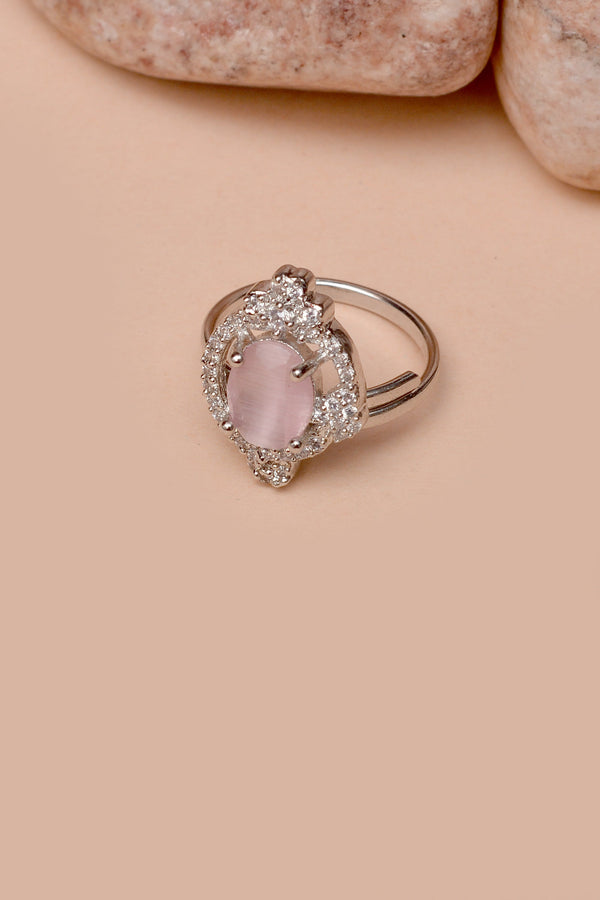 Size 0 Party Wear Pink Ring