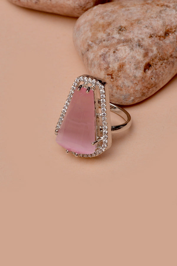 Size 0 Party Wear Pink Ring