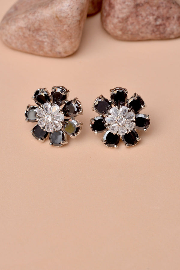 Party Wear Black Ear Studs