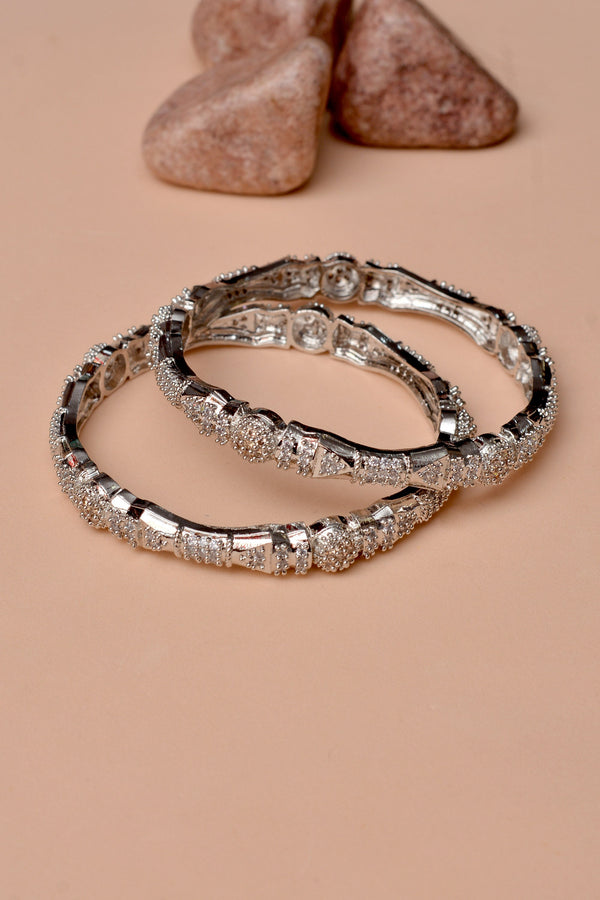 Size 2-6 Party Wear Silver Bangles