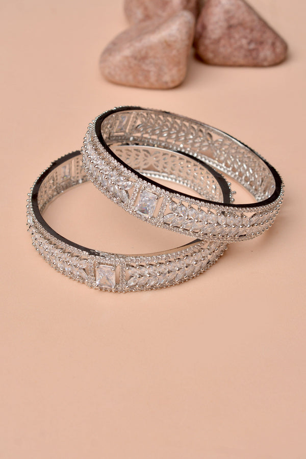 Size 2-6 Party Wear Silver Bangles