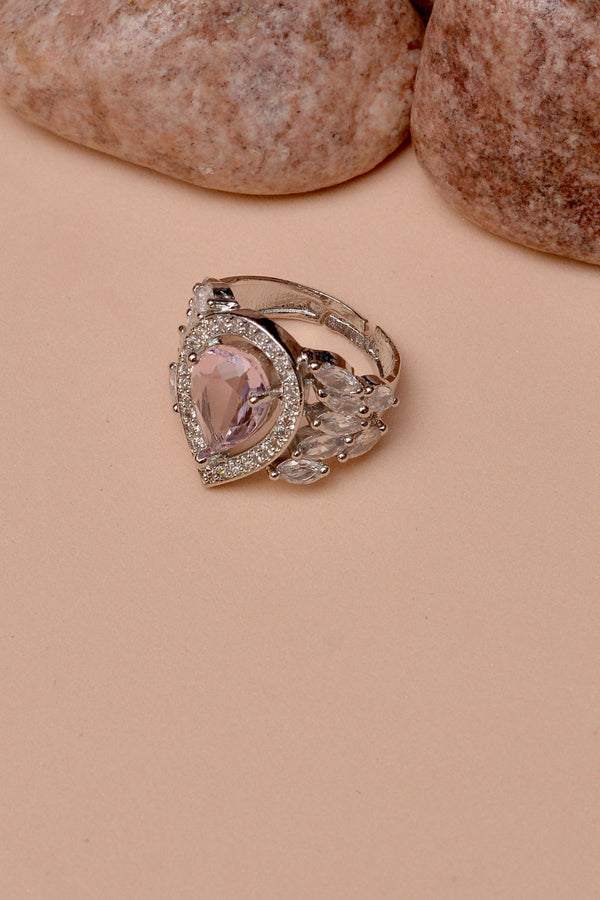 Size 0 Party Wear Pink Ring