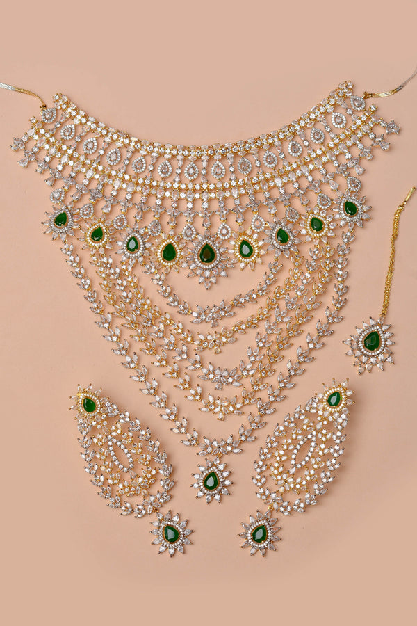 Party Wear Green Bridal Set