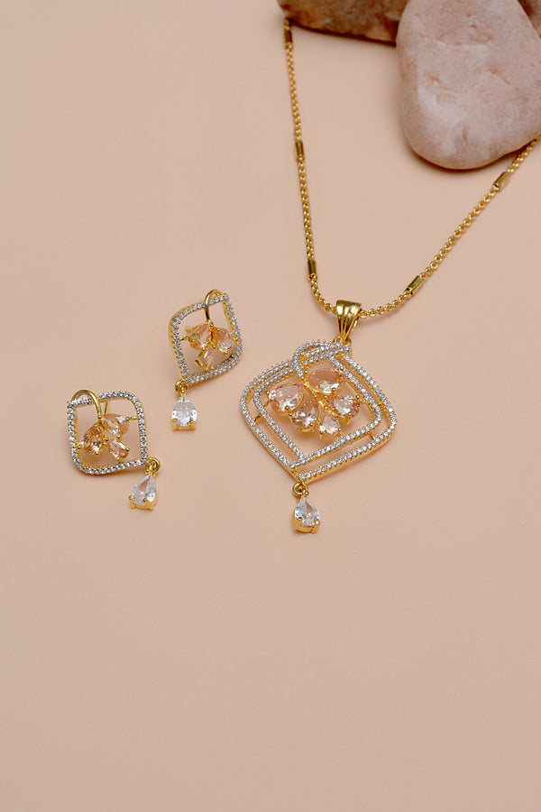 Party Wear Champagne Locket Set