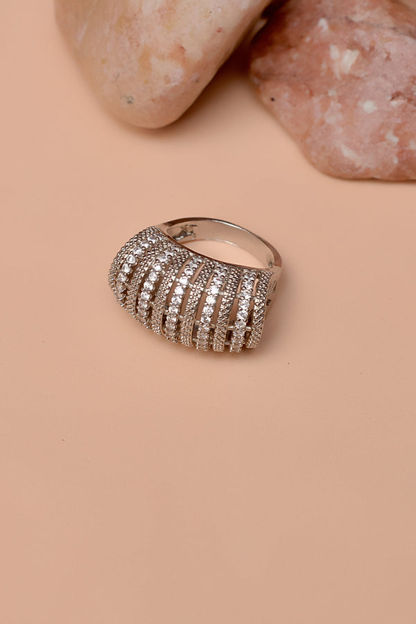 Size 7 Party Wear Silver Ring