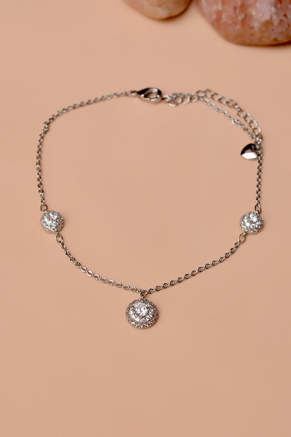 Party Wear Silver Anklet
