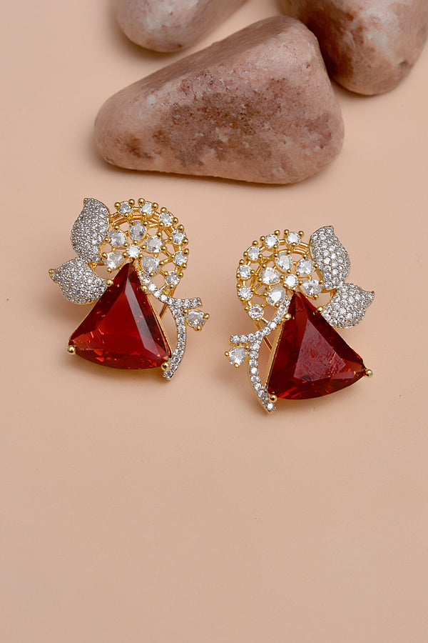 Party Wear Red Earrings