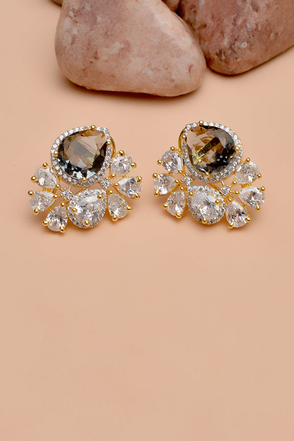 Party Wear Gray Earrings