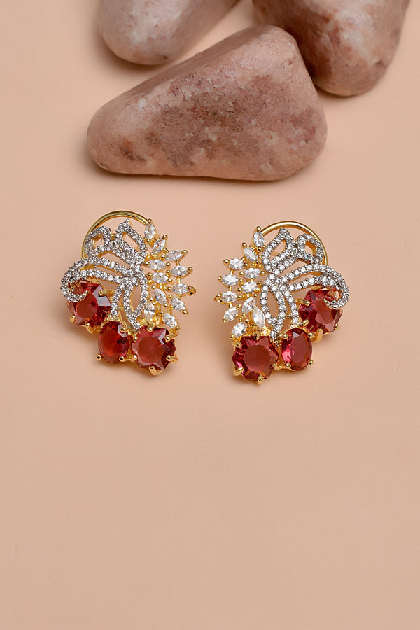 Party Wear Red Earrings