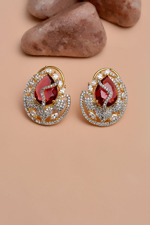 Party Wear Red Earrings