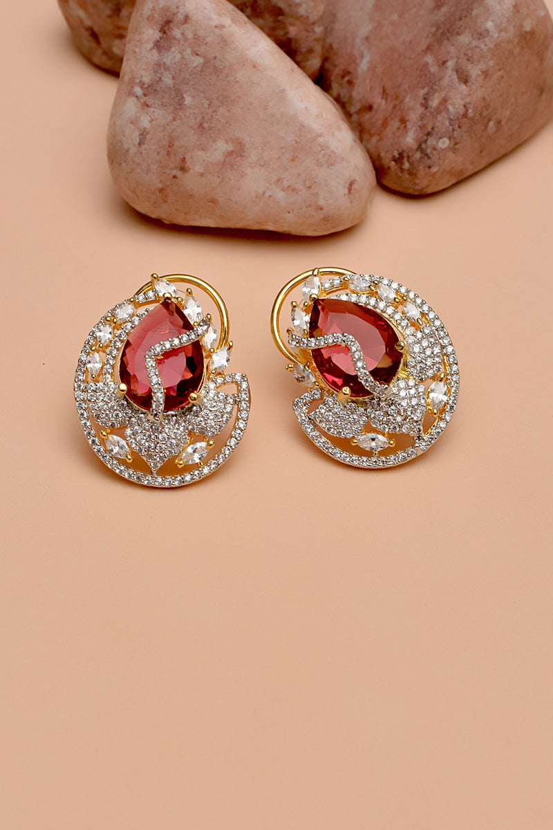 Party Wear Red Earrings