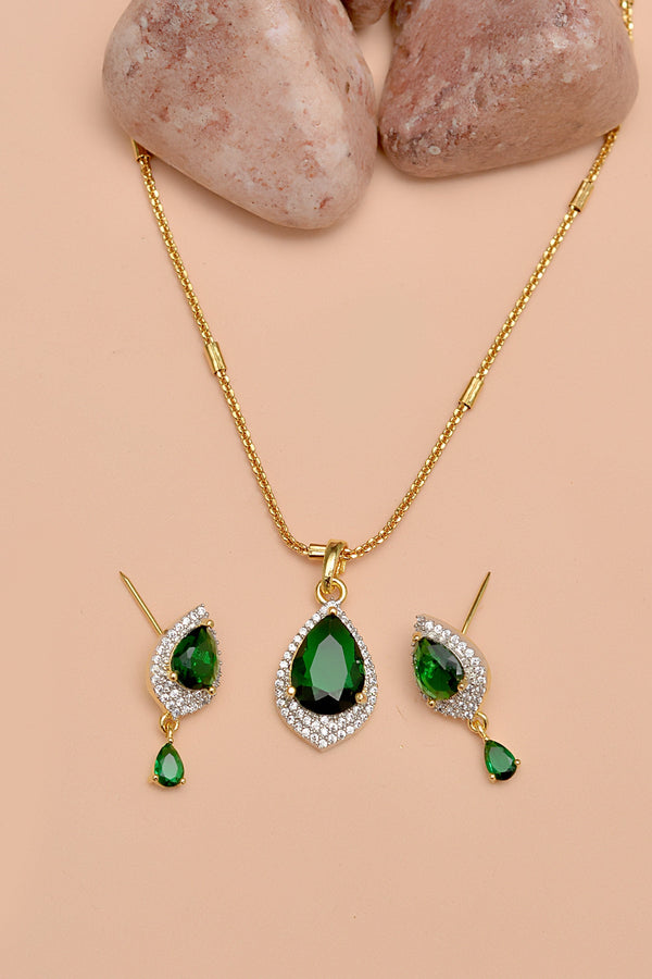 Party Wear Green Locket Set