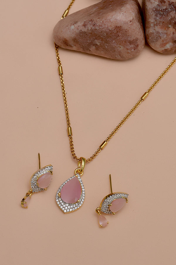 Party Wear Pink Locket Set