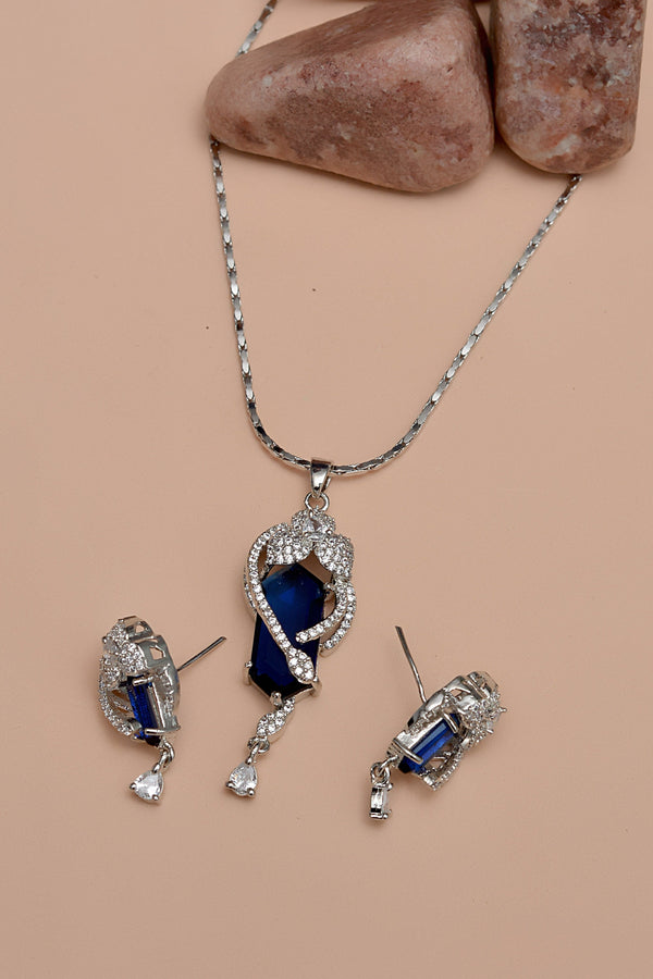 Party Wear Blue Locket Set