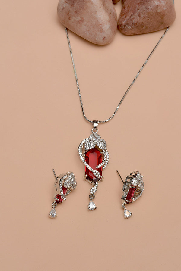 Party Wear Red Locket Set