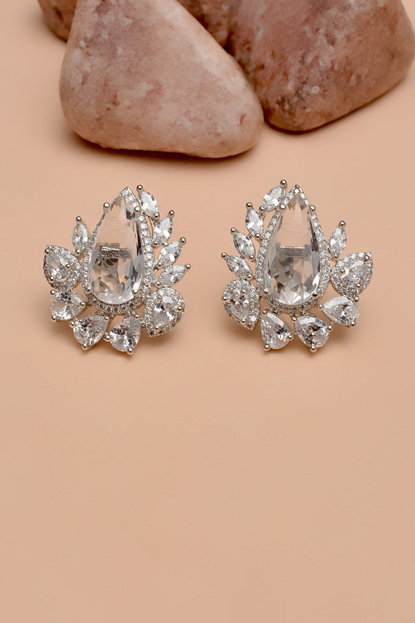 Party Wear Silver Earrings