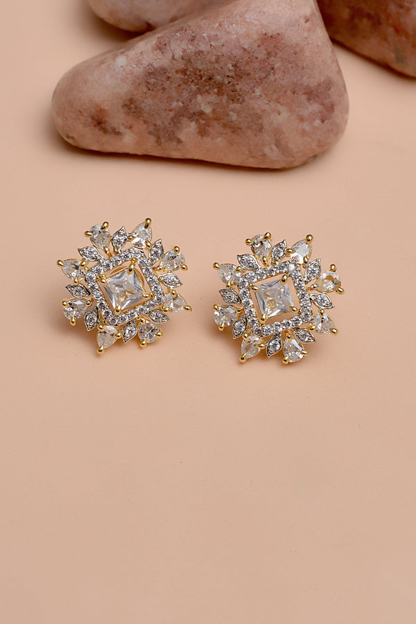 Party Wear Golden Ear Studs