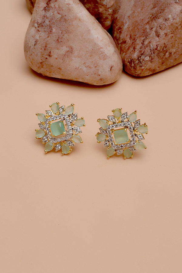 Party Wear Green Ear Studs