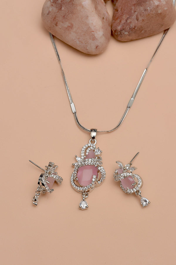 Party Wear Pink Locket Set