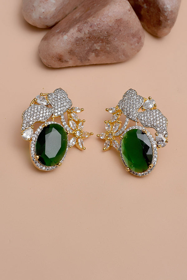 Party Wear Green Earrings