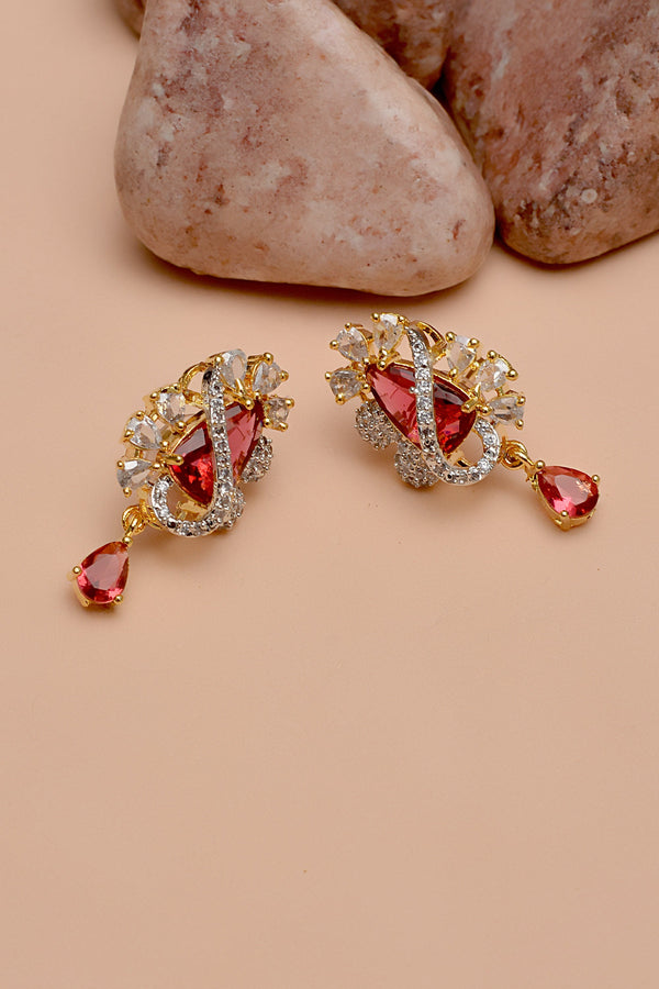 Party Wear Red Earrings